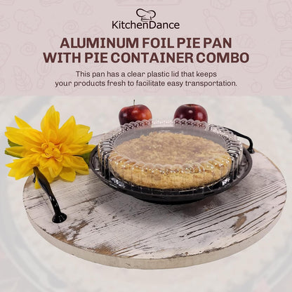 9 Inch Plastic Pie Containers With High Dome Lid - Durable Pie Containers With Lids - Stackable Pie Carrier Disposable, To Go Pie Containers & Flan Containers - Ideal for Restaurants & Bakeries - WJ43