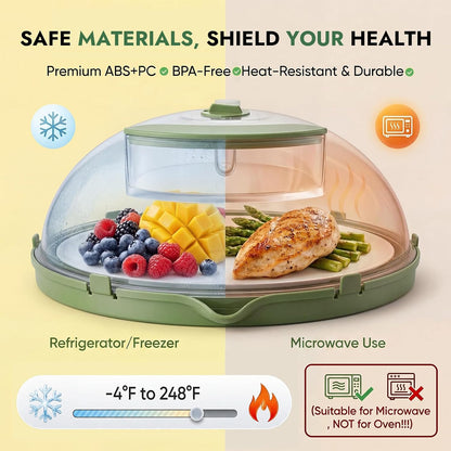Microwave Splatter Cover with Water Steamer, 10 Inch, Green