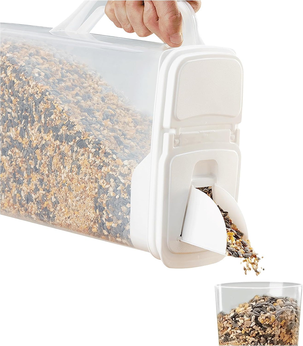 Buddeez Pet Food Storage Dispensers Plastic 4 Gallon - Airtight Flip Top for Freshness - Dry Dog Food, Cat Food or Bird Seed Plastic Containers (Set of 2)