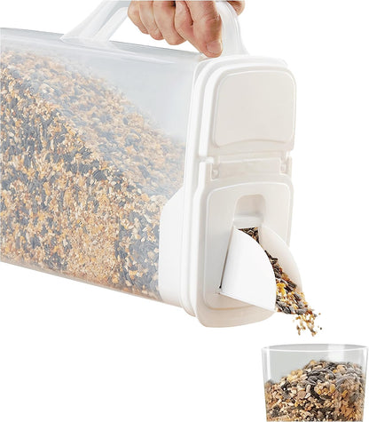 Buddeez Pet Food Storage Dispensers Plastic 4 Gallon - Airtight Flip Top for Freshness - Dry Dog Food, Cat Food or Bird Seed Plastic Containers (Set of 2)