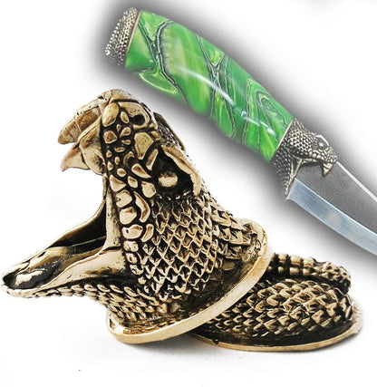 CooB Set Knife Finger Guard Bolster & Pommel for Knives Making Handle SNAKE