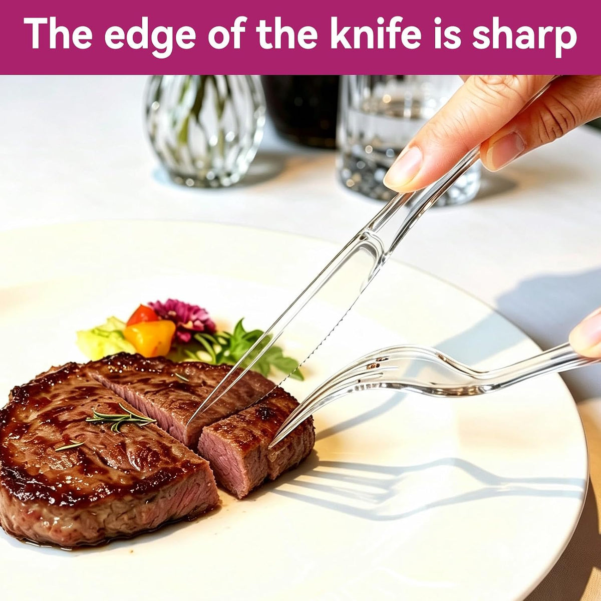 POSATE Clear Knives, Heavy-Duty Crystal (100 Knives)