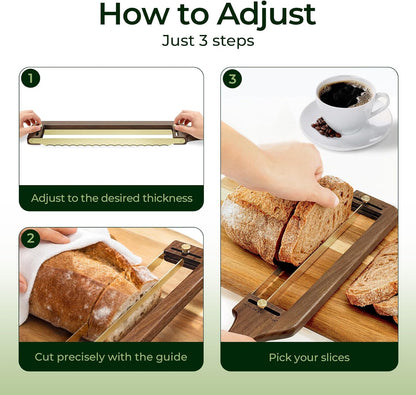 keechee Adjustable Bread Knife for Sourdough and Homemade Loaves