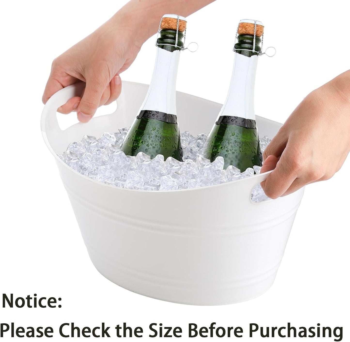 TOPZEA 4 Pack Oval Storage Tub, 4.5 Liter Plastic Wine Bucket Ice Bucket Beverage Tub Party Tub for Ice, Beer, Wine, Drink Cooler Bucket for Bar, Champagne Beverage Chiller Bin for Indoor Outdoor Use