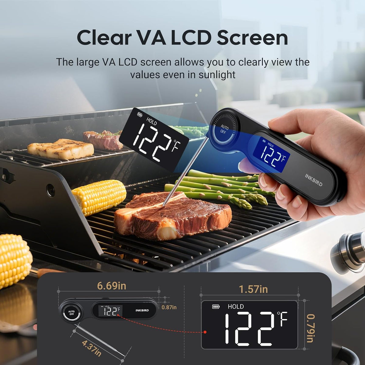 INKBIRD 0.5 Seconds Rechargeable Instant Read Meat Thermometer for Cooking