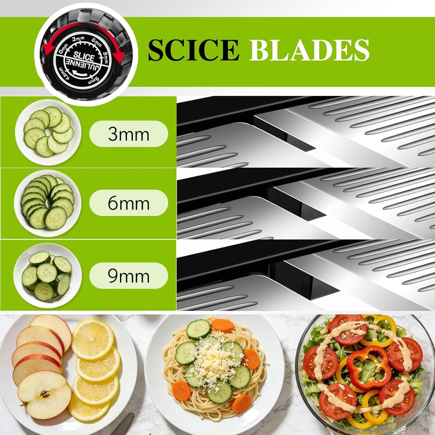 MASTERTOP Mandoline Slicer for Kitchen Adjustable Stainless Steel Food Slicer Vegetable Chopper Onion Waffle French Fry Cutter Potato Chip Julienne Slicer with Safety Gloves