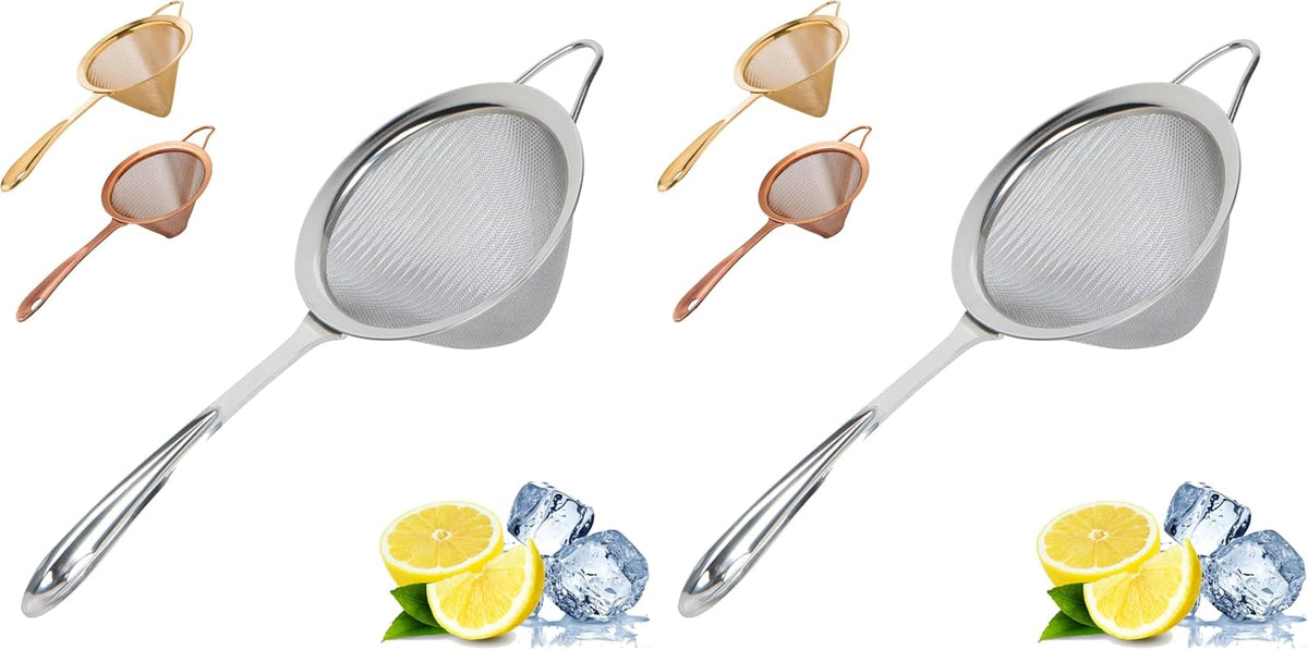 A Bar Above Fine Mesh Cocktail Strainer, 304 Conical Sieve, Silver Finish