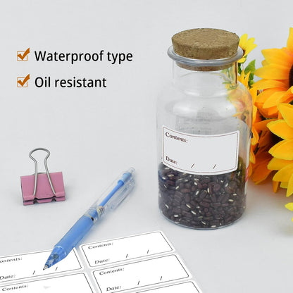 200 Pcs Freezer Labels Easy Peel Off, Food Labels Stickers, No Sticky Residue Refrigerator Date Labels Stickers (Black)