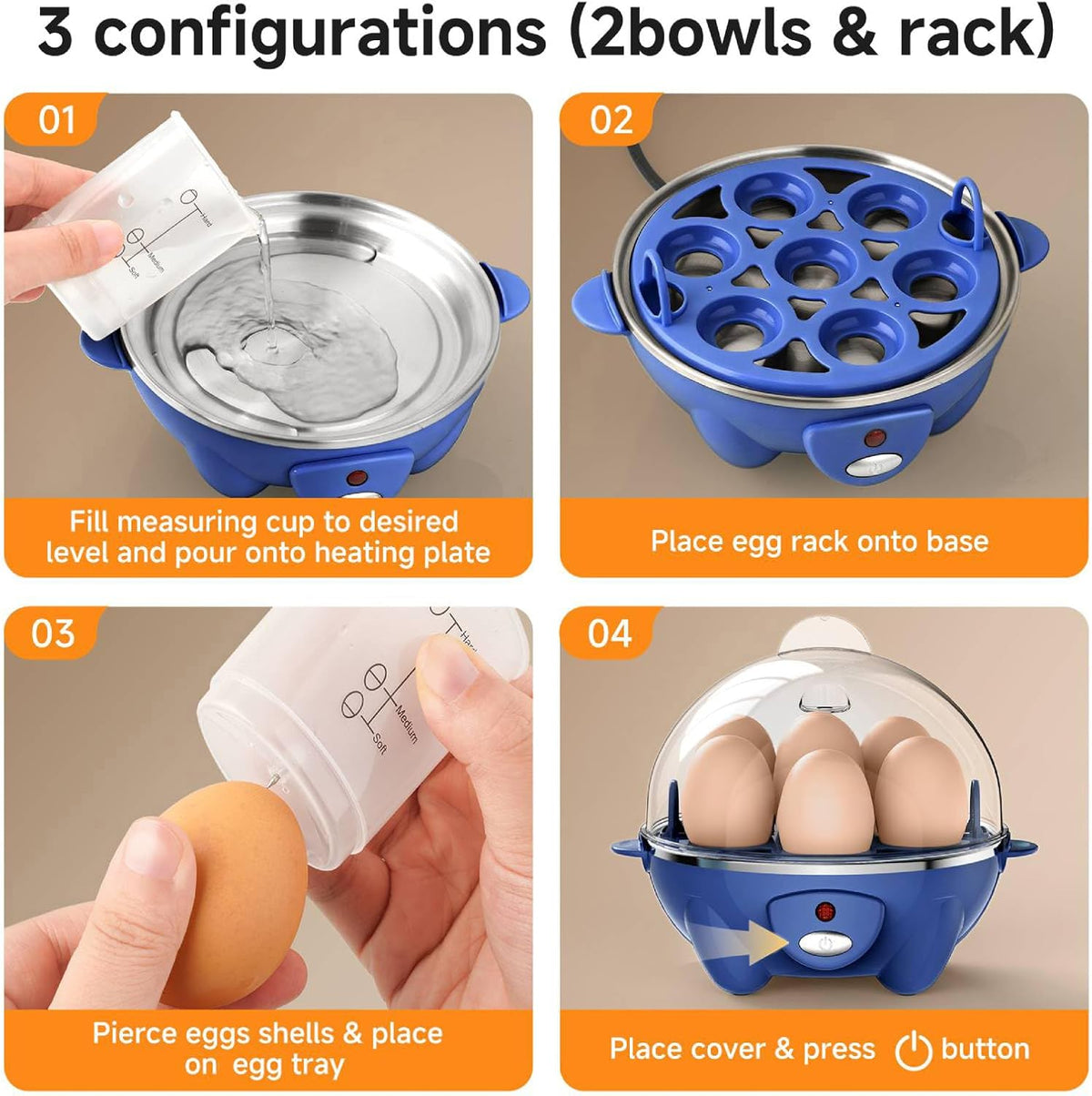 Egg Cooker,Rapid 7 Eggs Boiler with Auto Shut-off-Green