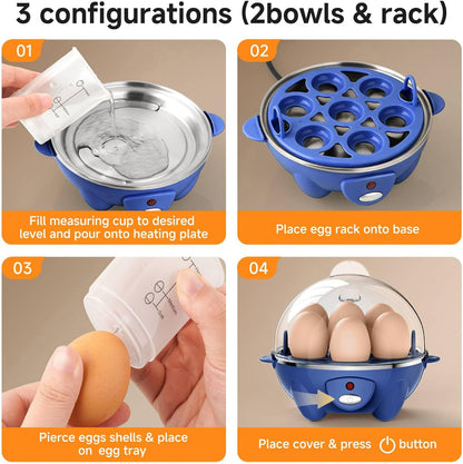 Egg Cooker,Rapid 7 Eggs Boiler with Auto Shut-off-Green
