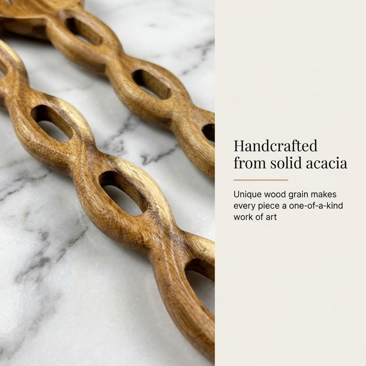 Salt & York 13-Inch Walnut Wood Salad Tongs, Handcrafted Wooden Serving Utensils for Tossing Salad, Pasta, Side Dishes & Entertaining, Farmhouse Kitchen & Cookware, Ideal Wedding and Housewarming Gift