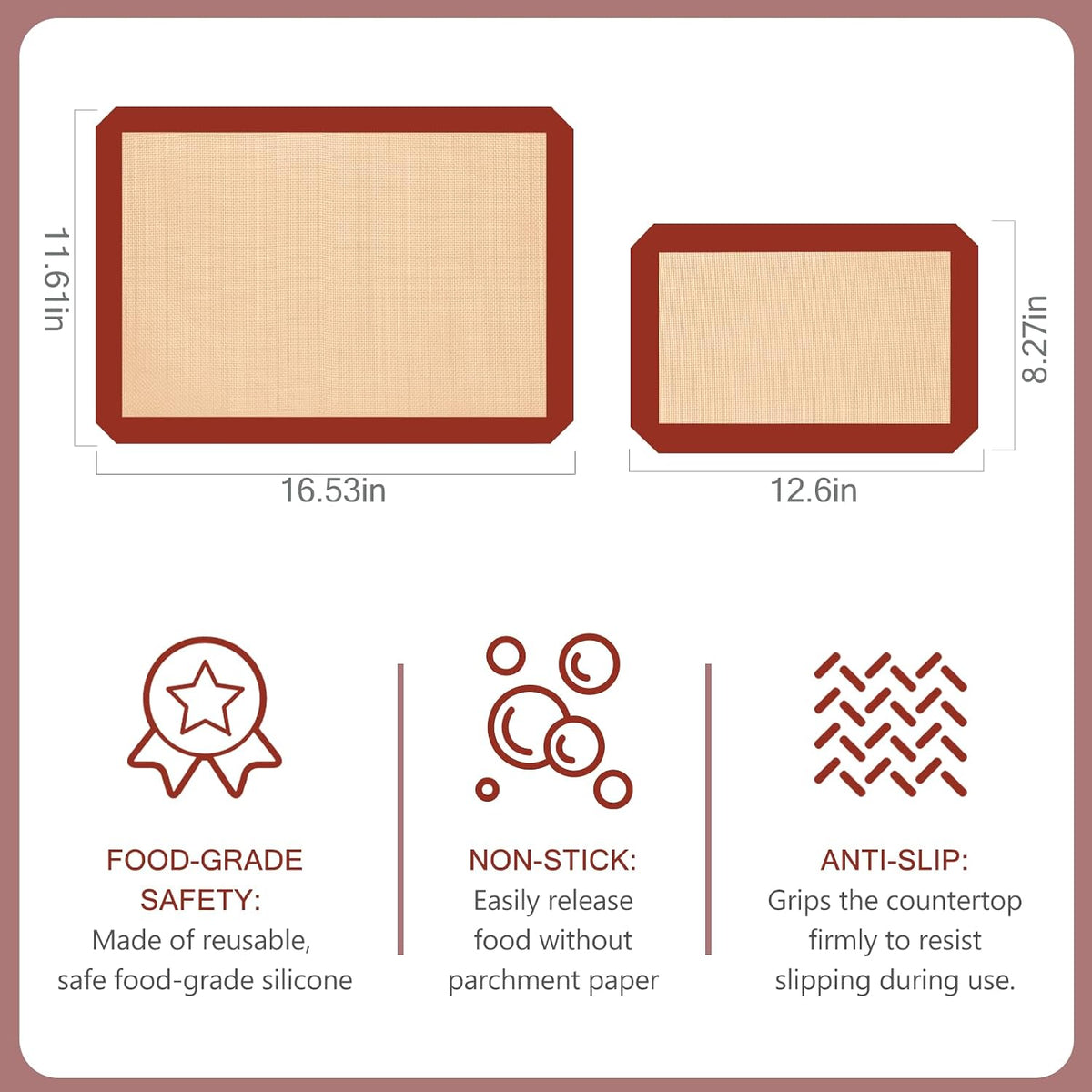 Silicone Baking Mat, Nonstick & Reusable