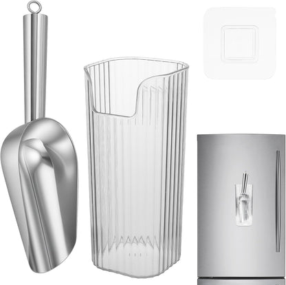 Acrylic Ice Scoop With Plastic Holder For Freezer and Ice Machine