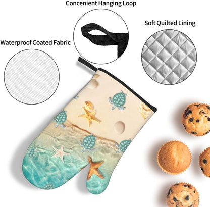 Boho Floral Oven Mitts and Pot Holders Sets of 3, Cute Baker Stuff