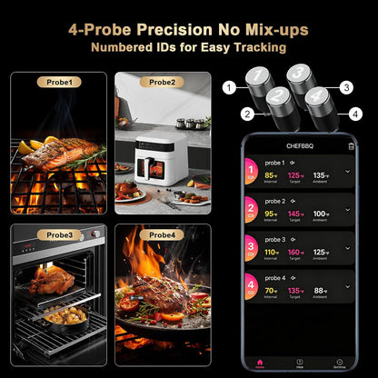800FT Wireless Meat Thermometer Digital for Grill Smoker BBQ