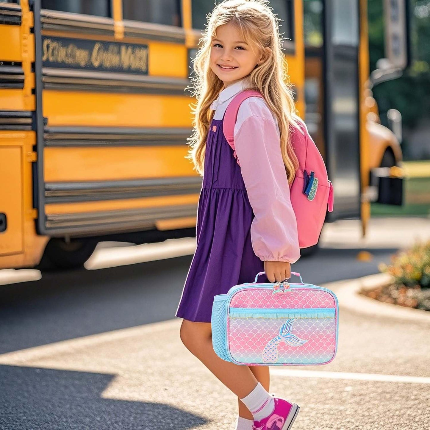 RHCPFOVR Kids Lunch Bag - Insulated Lunch Box for Boys Girls,Washable Lunch Bag and Reusable Toddler Leak-proof Lunchbox for School and Daycare - Colors A