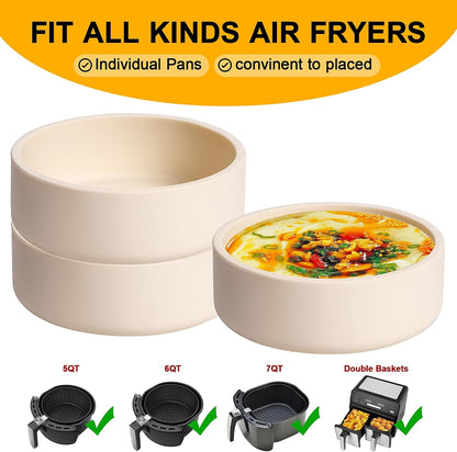 Egg Poacher Set of 3, Silicone Egg Poaching Cups with Lids for Microwave Egg Cooking, Toaster Oven Air Fryer Egg Mold Nonstick Poached Egg Maker