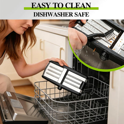 MASTERTOP Mandoline Slicer for Kitchen Adjustable Stainless Steel Food Slicer Vegetable Chopper Onion Waffle French Fry Cutter Potato Chip Julienne Slicer with Safety Gloves
