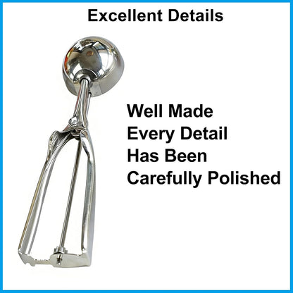 Cookie Cream Dough Scoops For Baking 18/8 Selected Stainless Surface Polishing Process Suitable For Making Exquisite Melon Ball Ice Cream Desserts #40 Biscuit Spoon With A Diameter2.36 Inches