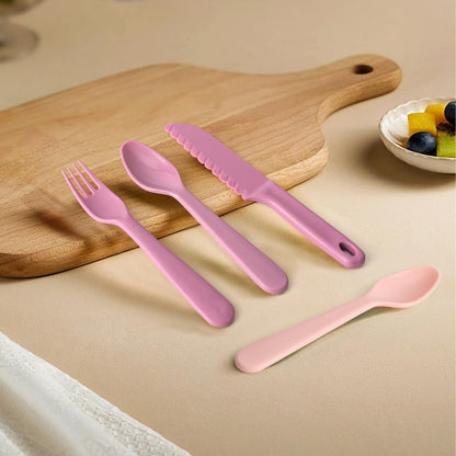 16Pcs Kids Plastic Utensils Kids Forks and Spoons Set, Multicolor Toddler Utensils, Reusable Kids Silverware Cutlery Set, Ideal for School Lunch Box, Camping, Travel, Party Favors BPA Free