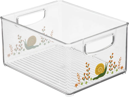 iDesign Stackable Clear Plastic Bin - Kitchen Organizers and Storage for Fridge and Pantry, 2-Pack