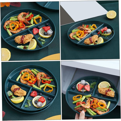 MAGICLULU PP Divided Plate for Portion Control Three-Compartment Tray Fixed Breakfast Plate for Diet Management for Adults Meal Prep and Healthy Eating