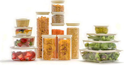 Urban Green Glass Food Container Set with Glass Lid, 4 Pack, Food Storage Containers Set, Airtight, LeakProof, 100% Plastic Free, Meal Prep Containers (White Color)