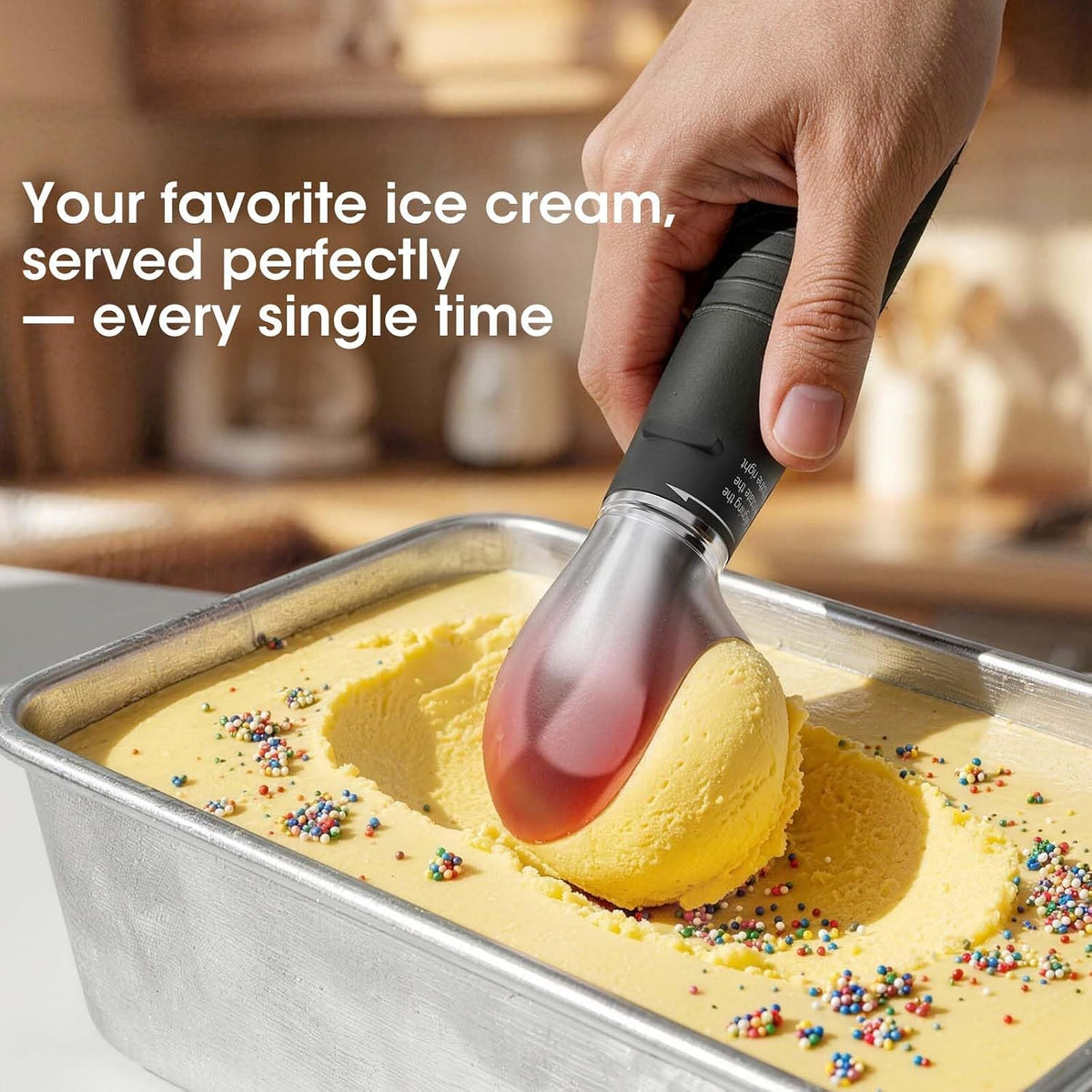 Heated Ice Cream Scoop with Removable Head – Dishwasher Safe