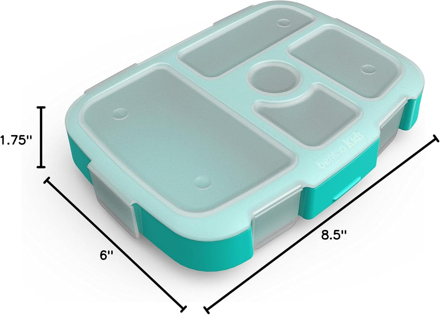 Bentgo Kids Brights Tray (Violet) with Transparent Cover - Reusable, BPA-Free, 5-Compartment Meal Prep Container with Built-In Portion Control for Healthy At-Home Meals and On-the-Go Lunches