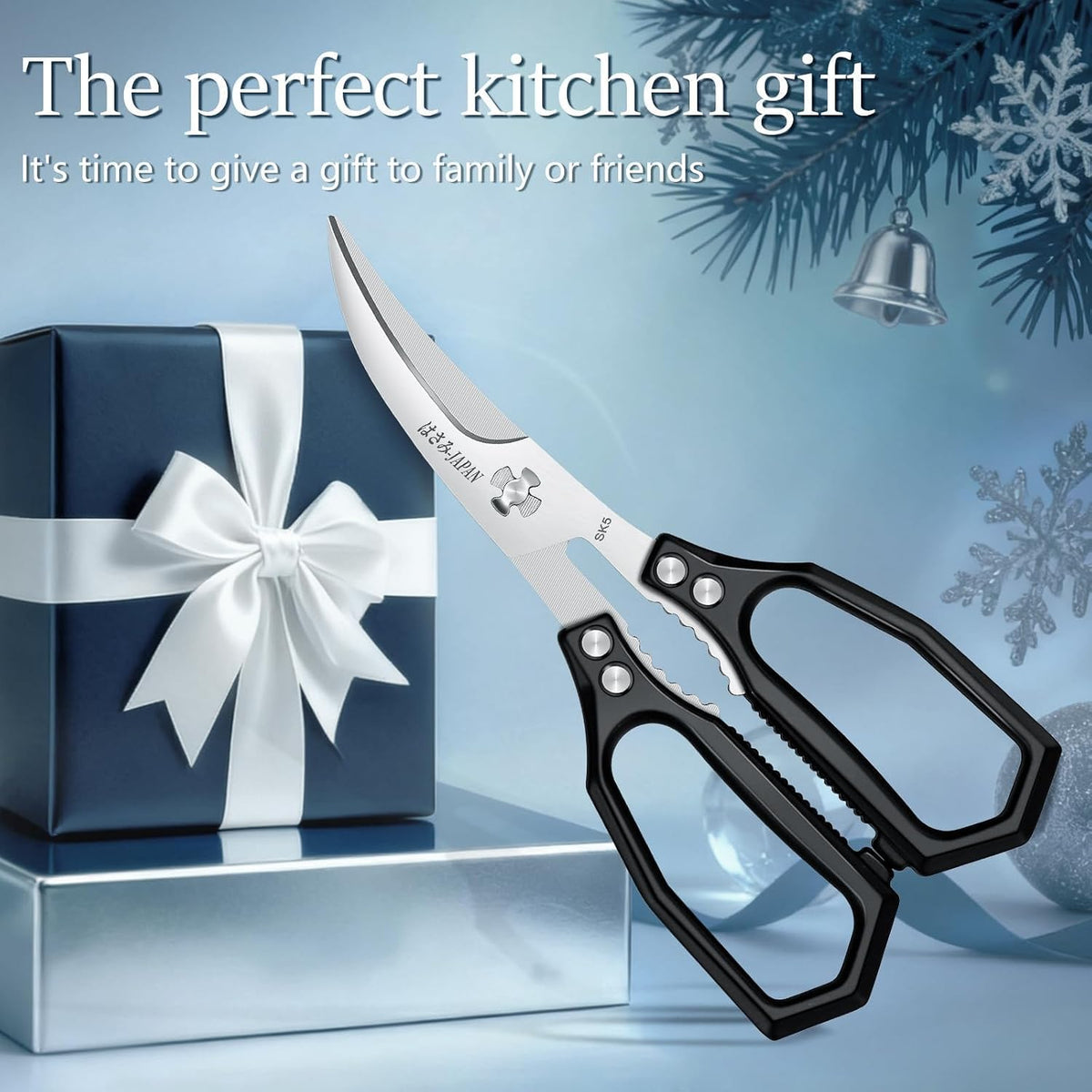 Huusk Black Multi-Purpose Seafood Scissors - Oversized Handles