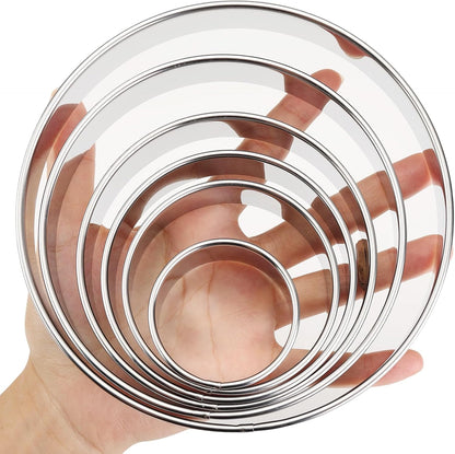 Round Cookie Cutters (2, 3, 3.5, 4, 5, 6 Inch) Biscuit Cutter Set