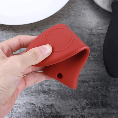 4 Packs Silicone Hot Handle Holder Kitchen Heat Resistant Fry Pan Milk Pot Sleeve Grip Handle Cover Potholder for Cast Iron Skillets Griddles Metal & Aluminum Cookware – Black & Red