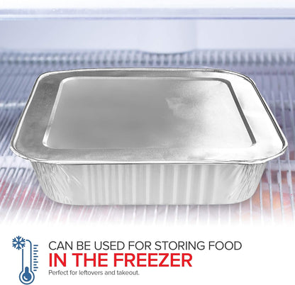 Stock Your Home Aluminum Pans 8x8 Disposable Foil Pans (20 Pack) - 8 Inch Square Pans - Tin Foil Pans Great for Cooking, Heating, Storing, Prepping Food
