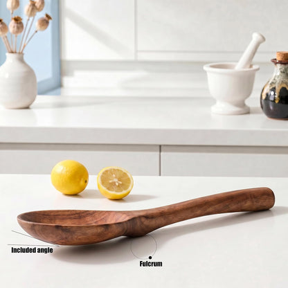 Ninefish Acacia Wood Rice Paddle Set, Non-Stick Wooden Standing Rice Spoon Scooper Spatula, Heat Resistant Rice Cooker Spoon, Durable Natural Wood Serving Utensils for Rice & Potato Servers