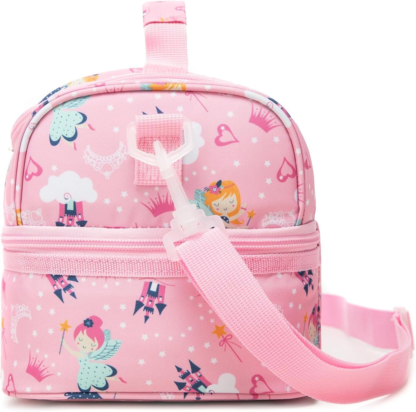 Insulated Kids Dual Compartment Lunch Bags Tote for Girls Boys Toddler School Picnic Food Cooler Thermal with Strap Lunch Boxes Blue Unicorn