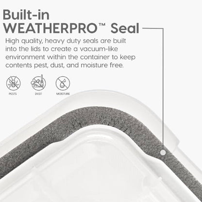 IRIS USA Storage Bins with Lids, WeatherPro Wheeled 106 Qt, Plastic, 3 Pack | Weather-tight gasket, wheels, and secure latches protect camping gear, tools, holiday décor, clothing, and documents.