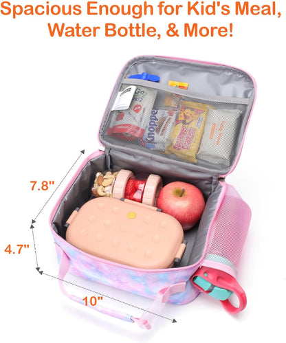 Bagseri Kids Lunch Bag Boys - Thermal Insulated Lunch Box Tote with Water Bottle Holder, Reusable Leak-Proof Kids Lunch Box for Daycare & School, Black Dinosaur (Containers Not Included)