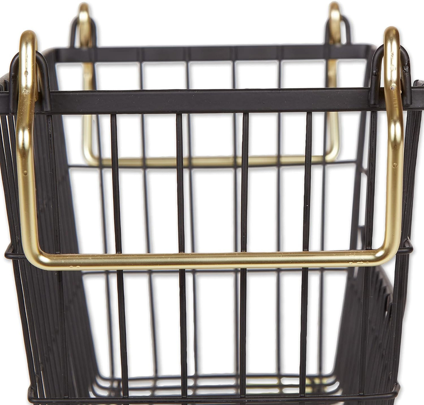 DII Metal Wire Mesh Stackable Utility Storage Bin, Small Round, 12x12x10", Bronze
