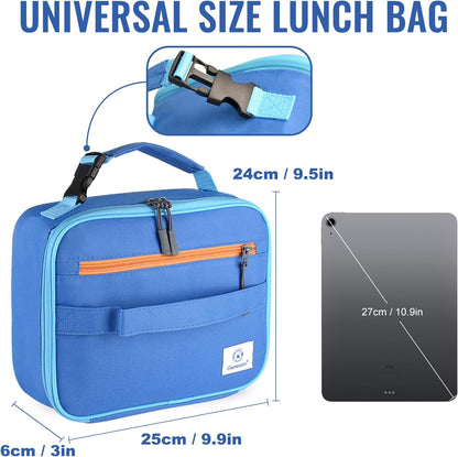 Genteen Lunch Box Kids, Insulated Lunch Bag Kids Boys Girls Back to School, Soft Lunch Box for Men Reusable Lunchbox for Office,Outdoor,School (Black)