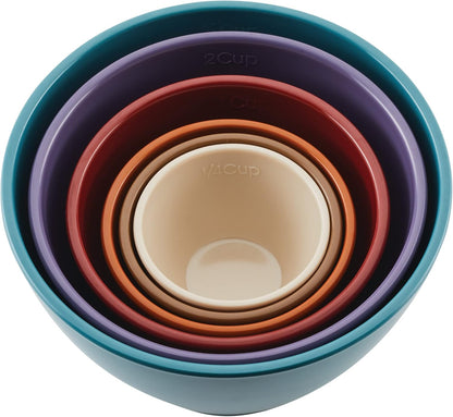 Rachael Ray Tools and Gadgets Nesting/Stackable Measuring Cups Set, 6 Piece - Assorted Colors