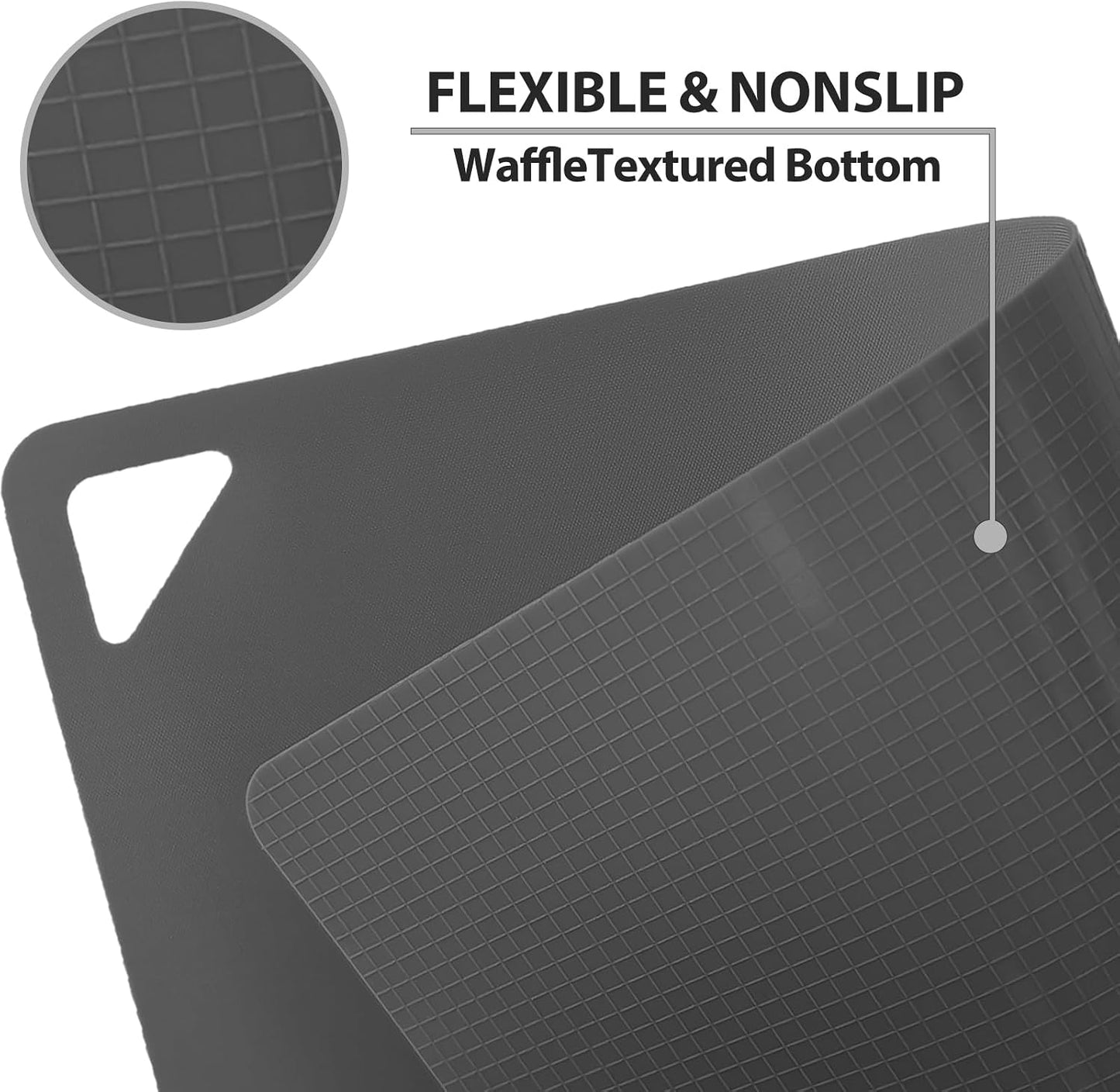WK Flexible Plastic Cutting Mats for Kitchen Set of 3, Non Slip Cutting Mat, Thin Cutting Sheets, BPA Free, Dishwasher Safe, Multi Sizes, Multi Colors