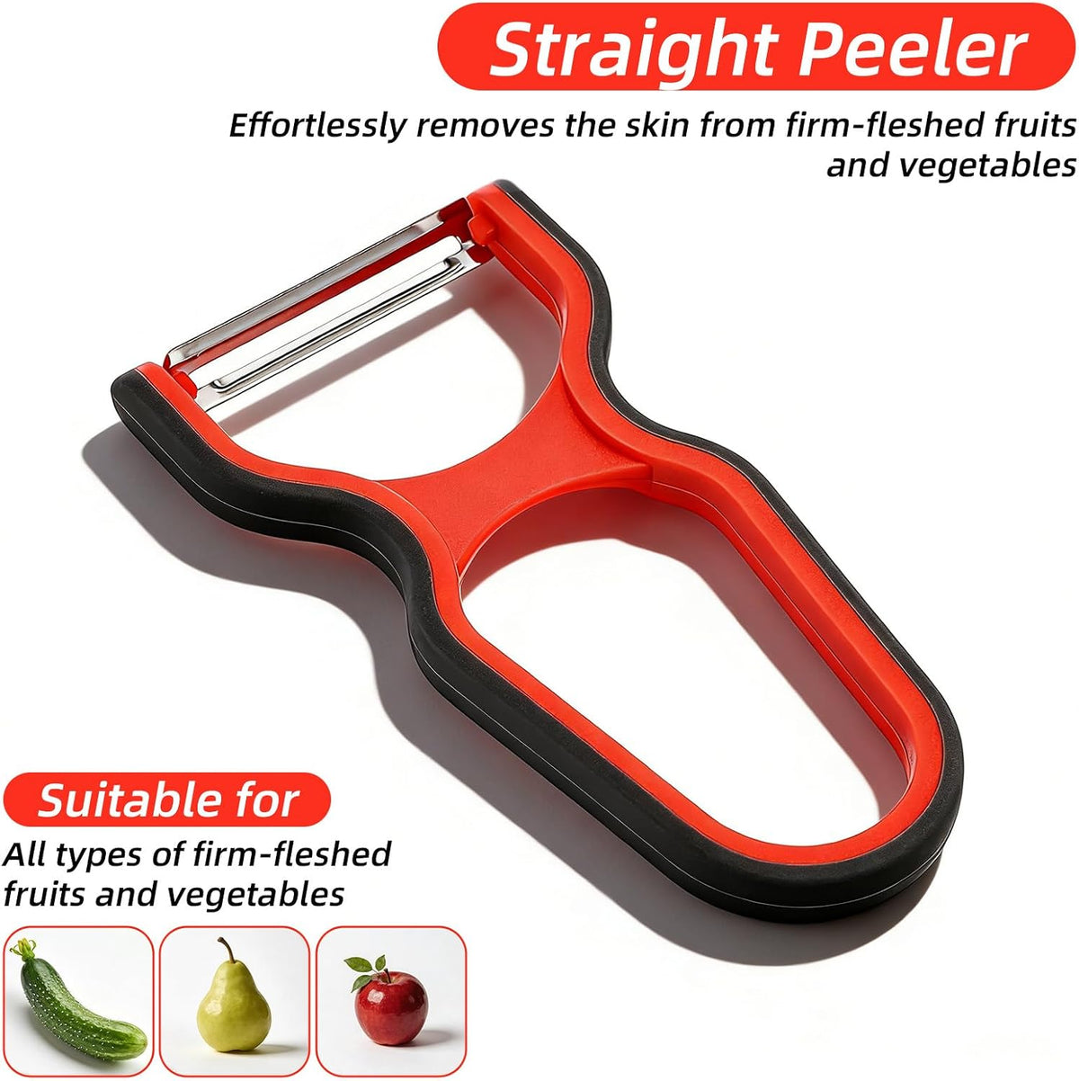 3 Pcs Peeler Set, Straight, Serrated, Julienne Peelers | Stainless Steel Blades Ergonomic Handles Peelerz For Fruits Vegetables