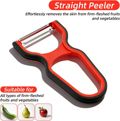 3 Pcs Peeler Set, Straight, Serrated, Julienne Peelers | Stainless Steel Blades Ergonomic Handles Peelerz For Fruits Vegetables