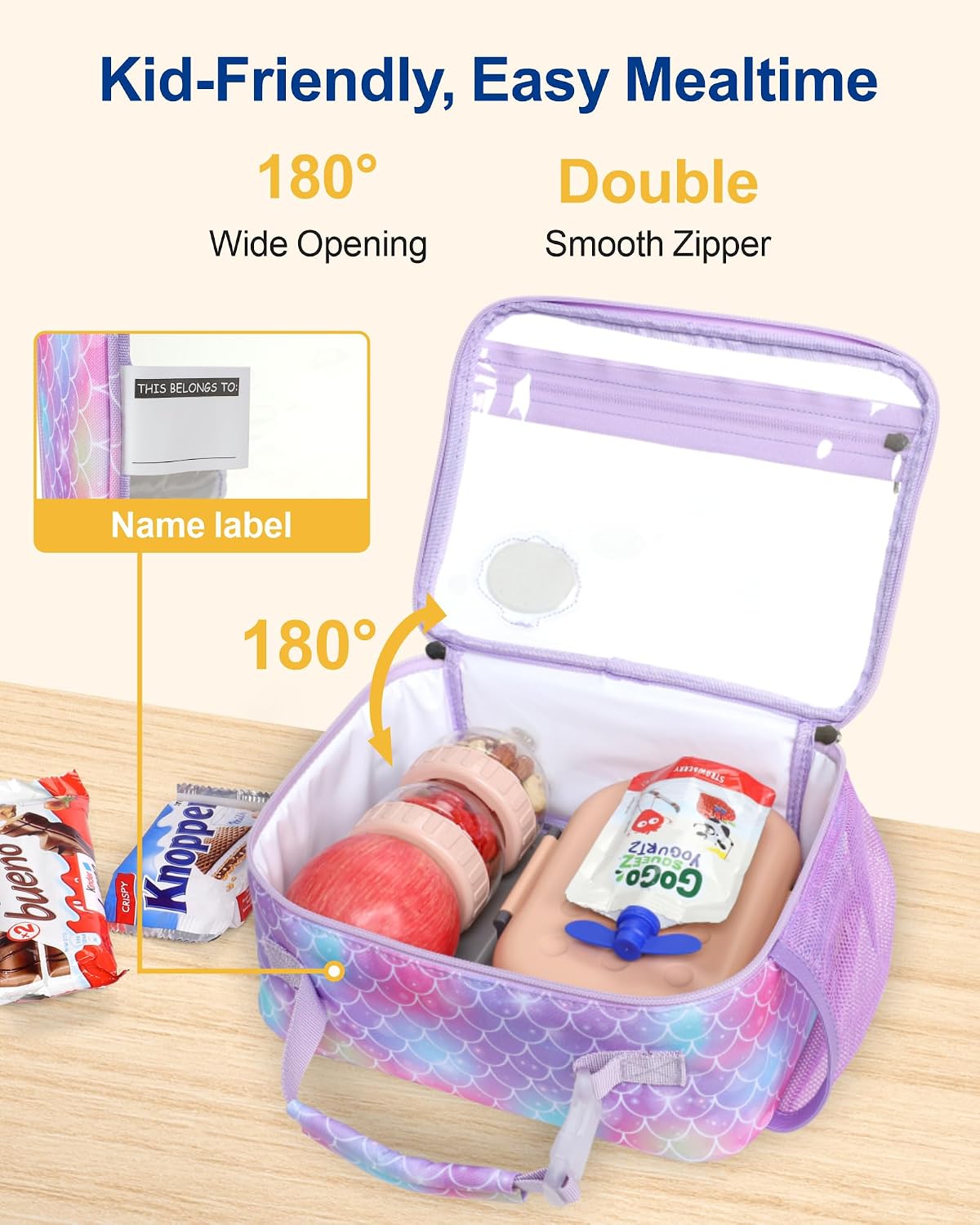 Bagseri Kids Lunch Bag Boys - Thermal Insulated Lunch Box Tote with Water Bottle Holder, Reusable Leak-Proof Kids Lunch Box for Daycare & School, Black Dinosaur (Containers Not Included)