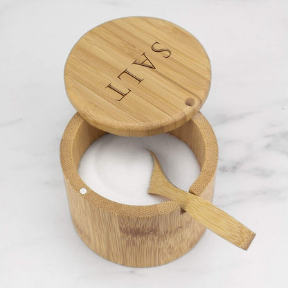 Totally Bamboo Salt Cellar with Swivel Lid, Salt Container for Countertop