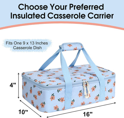 Insulated Casserole Carrier, Portable Casserole Carrier for Hot or Cold Food Lunch Tote Warmer or Cooler Bag, Lasagna Lunch Bag for Potluck Parties- Fits 9" x 13" Baking Dish-Charcoal Grey