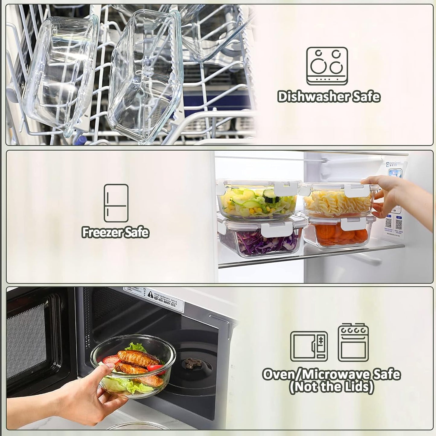 M MCIRCO 24-Piece Glass Food Storage Containers with Upgraded Snap Locking Lids,Glass Meal Prep Containers Set - Airtight Lunch Containers, Microwave, Oven, Freezer and Dishwasher