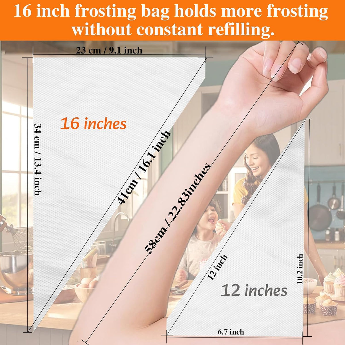 16 Inch Disposable Piping Bags, 500 PCS Icing Bags
