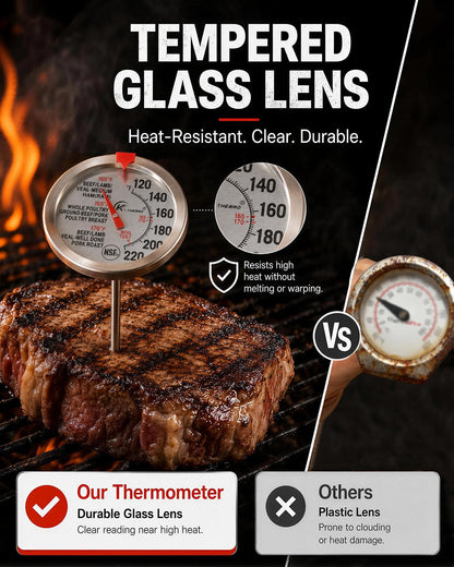 Oven Thermometer 2.75-Inch Dual Scale, 50-300°C/100-600°F, NSF 2‑Pack