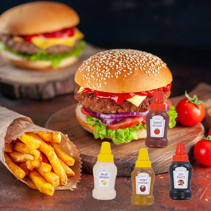 72 Pack Lunch Box Accessories, Including Mini Ketchup Bottle Bear Shaped Condiment Squeeze Bottles Small Sauce Containers Animal Food Picks for Travel Bento Box Picnic